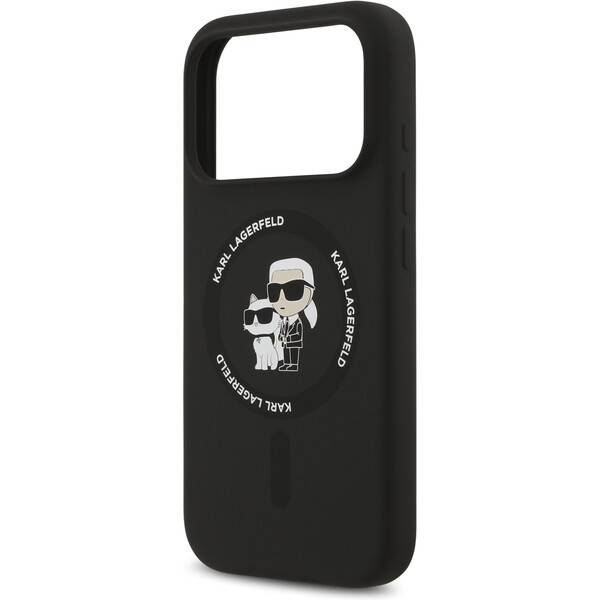 Karl-Lagerfeld-Liquid-Silicone-Karl-and-Choupette-MagSafe-kryt-iPhone-17-Pro-Max-cerny