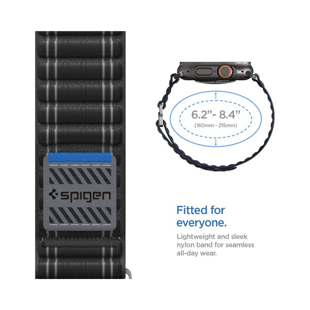 Spigen-Fabric-Band-reminek-hook-and-loop-Apple-Watch-49-46-45-44mm-cerny