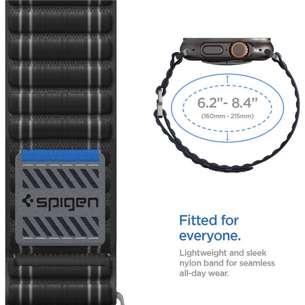 Spigen-Fabric-Band-reminek-hook-and-loop-Apple-Watch-49-46-45-44mm-cerny