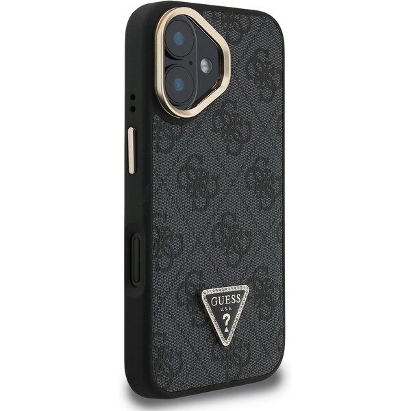 Guess-PU-4G-Strass-Triangle-Logo-Stand-Camera-Frame-MagSafe-kryt-iPhone-16-cerny