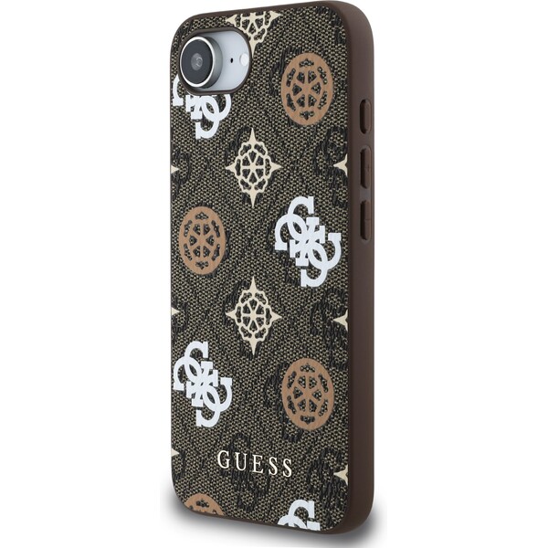 Guess-PU-4G-Peony-MagSafe-kryt-iPhone-17e-16e-hnedy