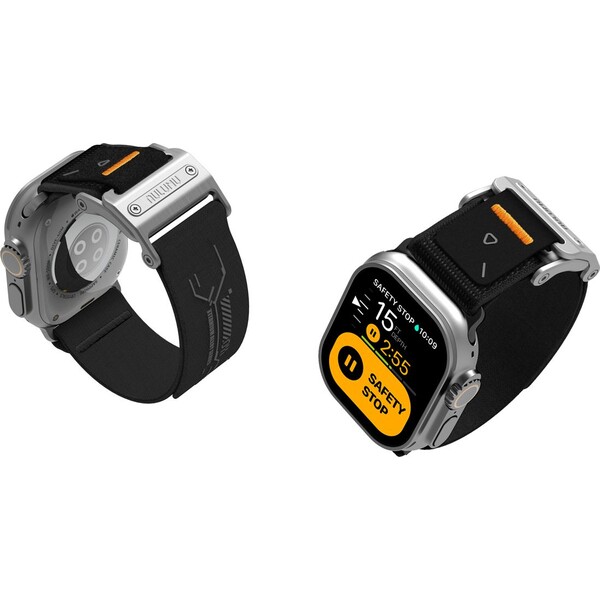 Aulumu-A11-Mag-Buckle-Slim-reminek-Apple-Watch-49-46-45-44-42mm-Silver-Buckle-Black-Strap