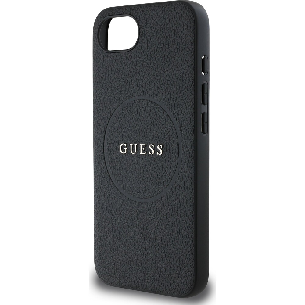 Guess-PU-Grained-Classic-Logo-MagSafe-kryt-iPhone-17e-16e-cerny