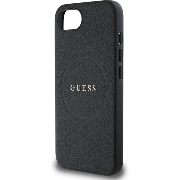 Guess-PU-Grained-Classic-Logo-MagSafe-kryt-iPhone-17e-16e-cerny