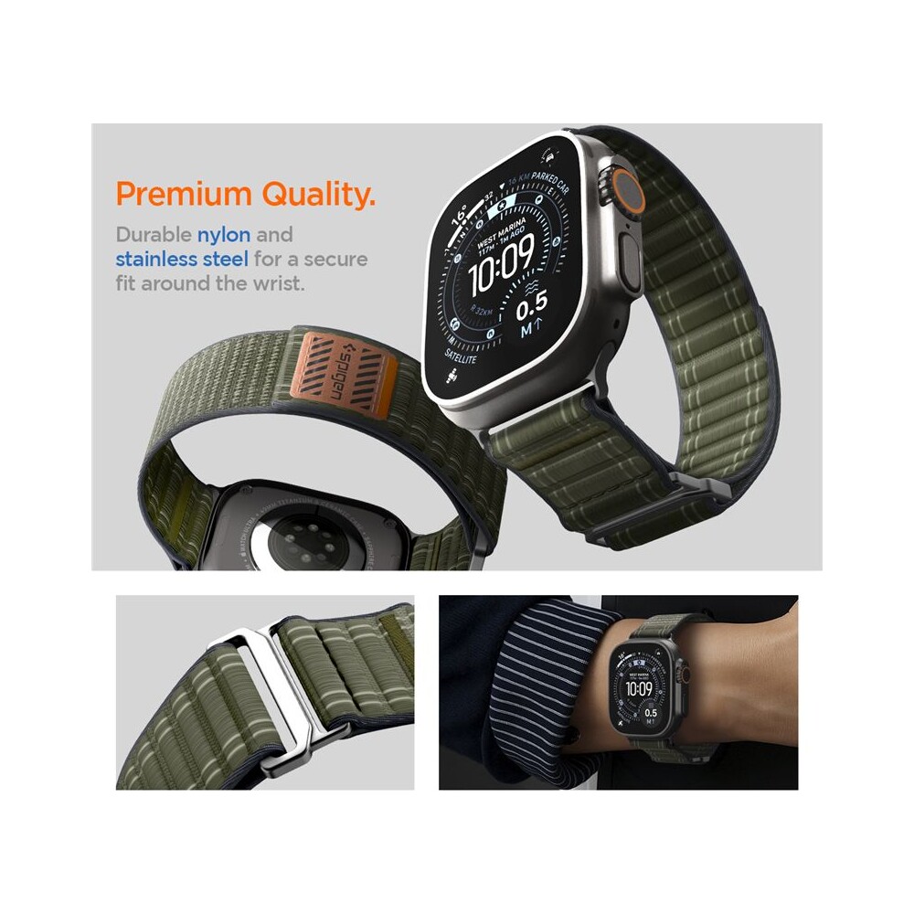 Spigen-Fabric-Band-reminek-hook-and-loop-Apple-Watch-49-46-45-44mm-zeleny