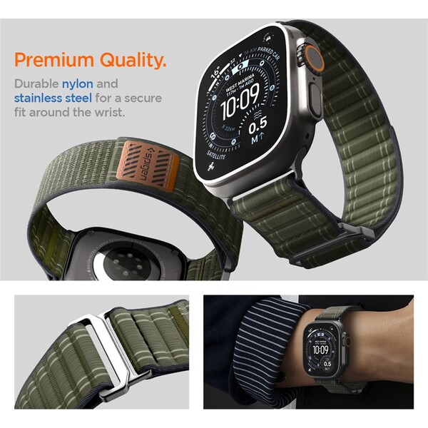 Spigen-Fabric-Band-reminek-hook-and-loop-Apple-Watch-49-46-45-44mm-zeleny
