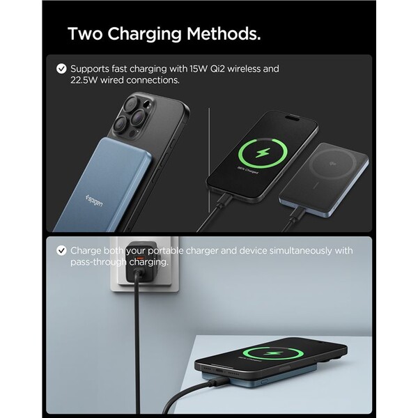Spigen-Essential-EA2205MQ-MagSafe-Qi2-powerbanka-5000mAh-22-5W-modra