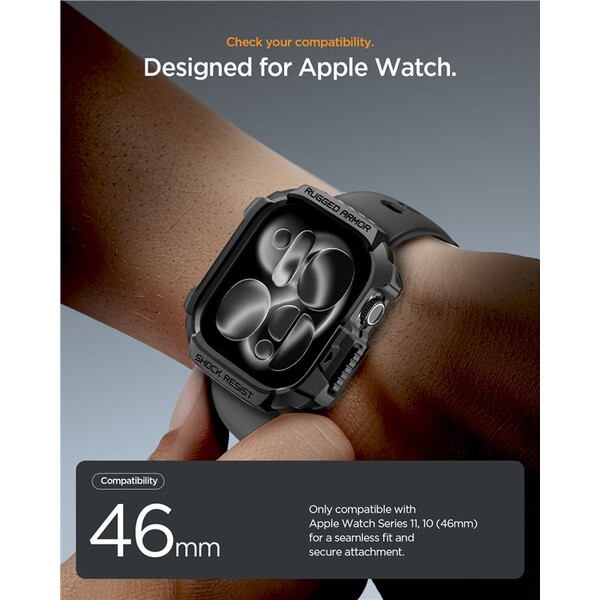 Spigen-Rugged-Armor-2-pouzdro-Apple-Watch-11-46mm-matte-black