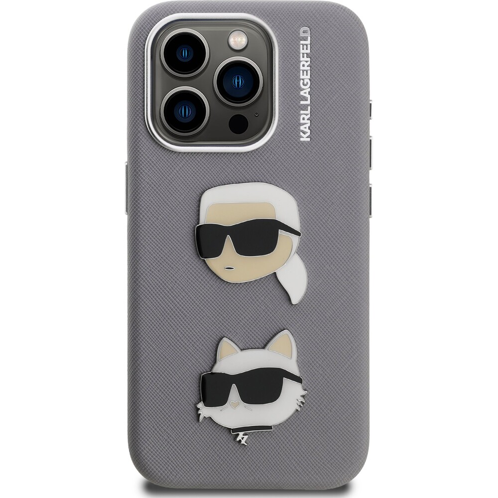 Karl-Lagerfeld-Grained-PU-K-CH-Heads-kryt-iPhone-15-Pro-Max-sedy