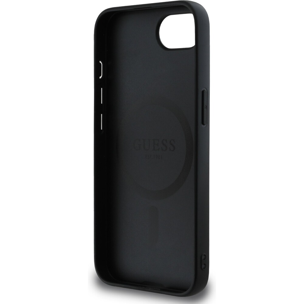Guess-PU-4G-Peony-MagSafe-kryt-iPhone-17e-16e-cerny