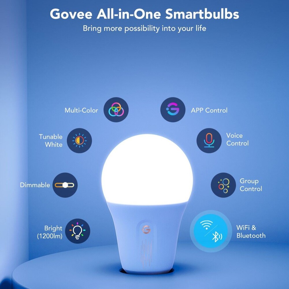 Govee-Smart-zarovka-RGBWW-12W-85W-1200lm-E27-Long-Life