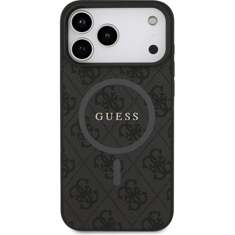 Guess-PU-Leather-4G-Colored-Ring-MagSafe-Zadni-Kryt-pro-iPhone-17-Pro-Max-cerny