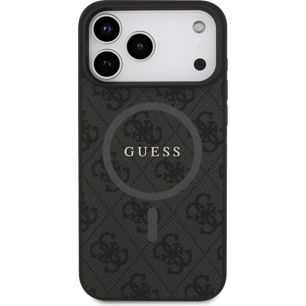 Guess-PU-Leather-4G-Colored-Ring-MagSafe-Zadni-Kryt-pro-iPhone-17-Pro-Max-cerny