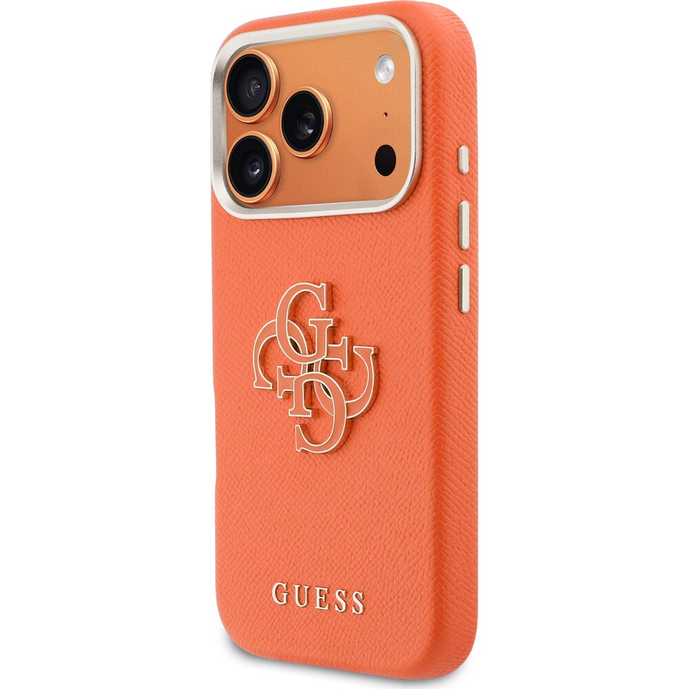 Guess-PU-Resin-Logo-kryt-iPhone-17-Pro-oranzovy