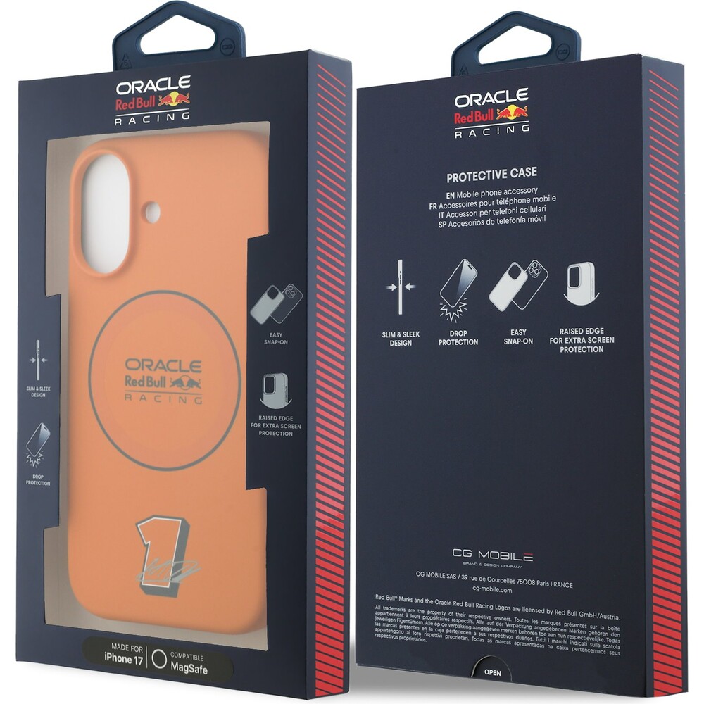 Oracle-Red-Bull-Racing-Silicone-Blue-Ring-MagSafe-kryt-iPhone-17-oranzovy