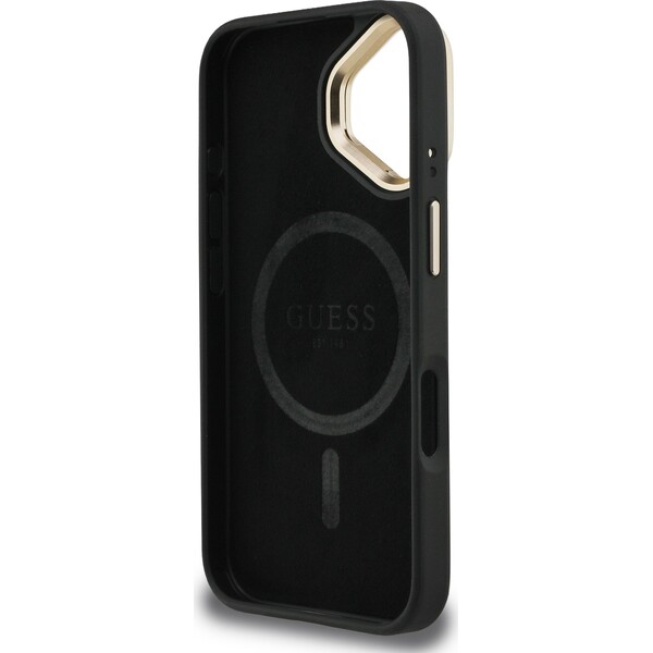 Guess-PU-4G-Strass-Triangle-Logo-Stand-Camera-Frame-MagSafe-kryt-iPhone-16-cerny
