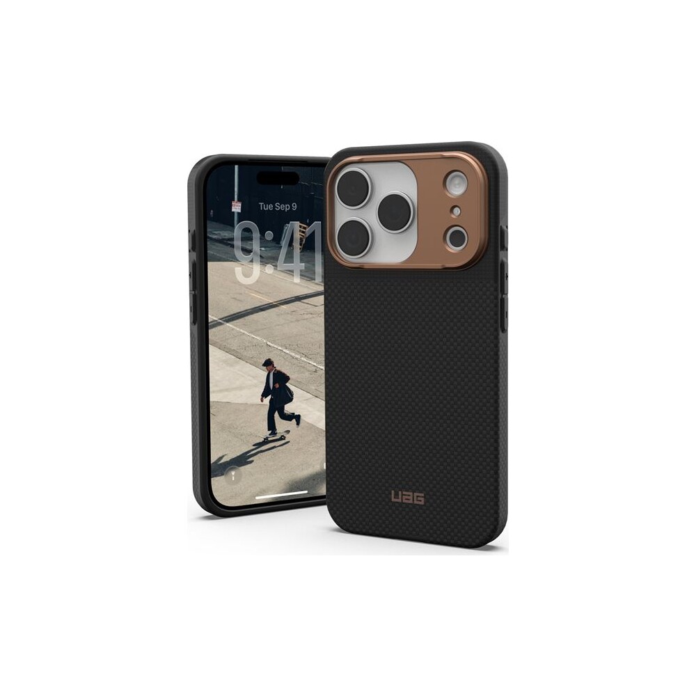 UAG-Fibr-Armr-MagSafe-kryt-iPhone-17-Pro-kevlar-cerny-bronzovy