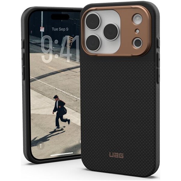 UAG-Fibr-Armr-MagSafe-kryt-iPhone-17-Pro-kevlar-cerny-bronzovy