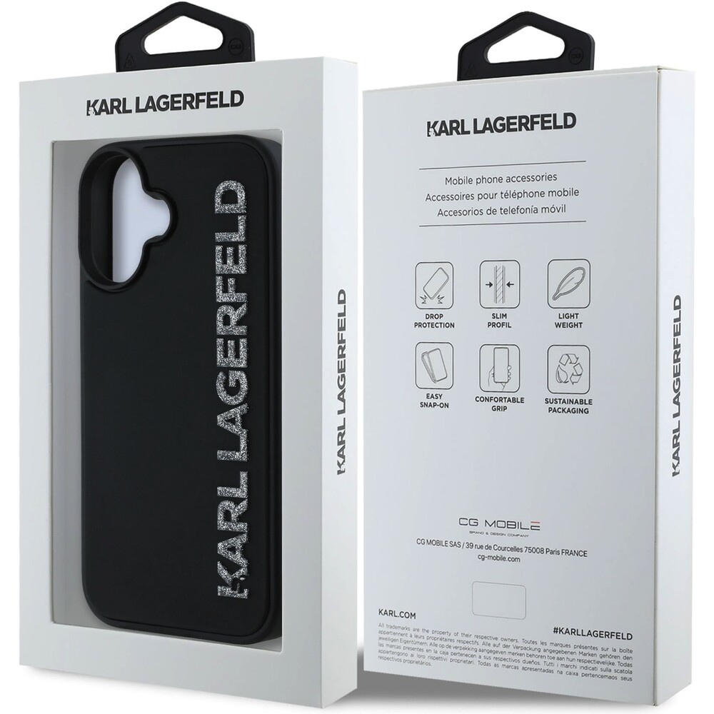 Karl-Lagerfeld-3D-Rubber-Glitter-Logo-kryt-iPhone-16-cerny