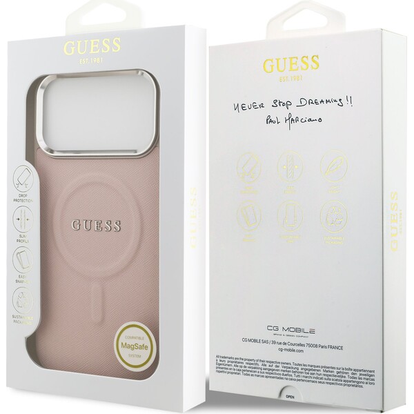Guess-PU-Saffiano-MagSafe-kryt-iPhone-17-Pro-Max-ruzovy