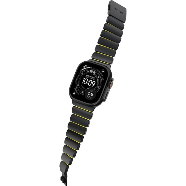 Nomad-Stratos-Band-FKM-reminek-Apple-Watch-45-46-49mm-Black-Titanium-Volt