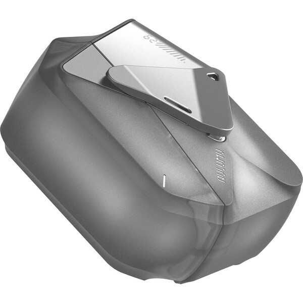 Aulumu-A29-Geometric-Case-pouzdro-AirPods-4-Translucent-Gray
