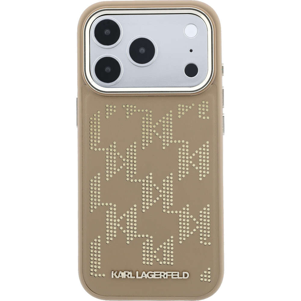 Karl-Lagerfeld-PU-Perforated-Monogram-MagSafe-kryt-iPhone-17-Pro-Max-bezovy