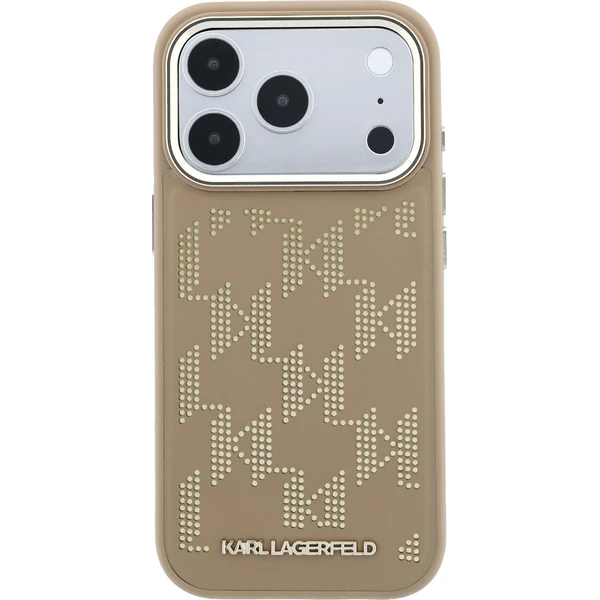 Karl-Lagerfeld-PU-Perforated-Monogram-MagSafe-kryt-iPhone-17-Pro-Max-bezovy