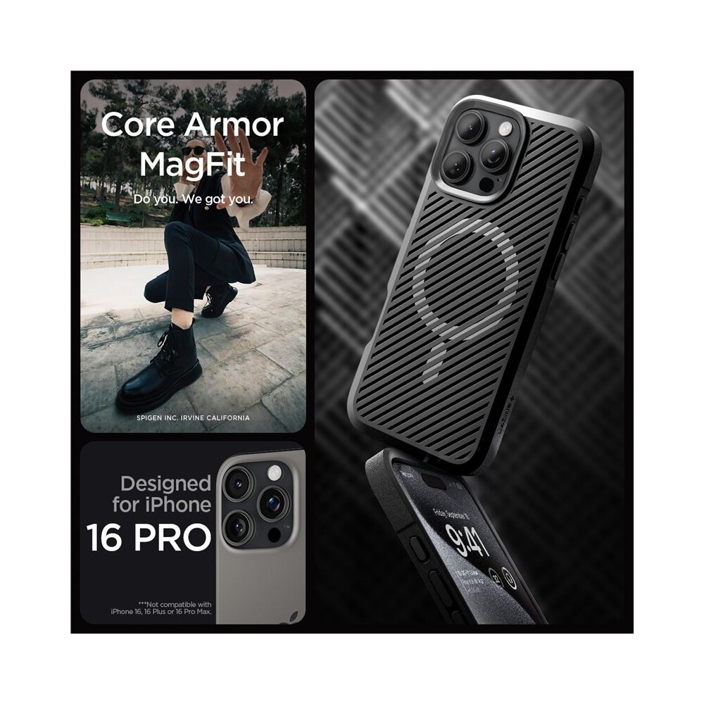 Spigen-Core-Armor-MagSafe-kryt-iPhone-16-Pro-matte-black
