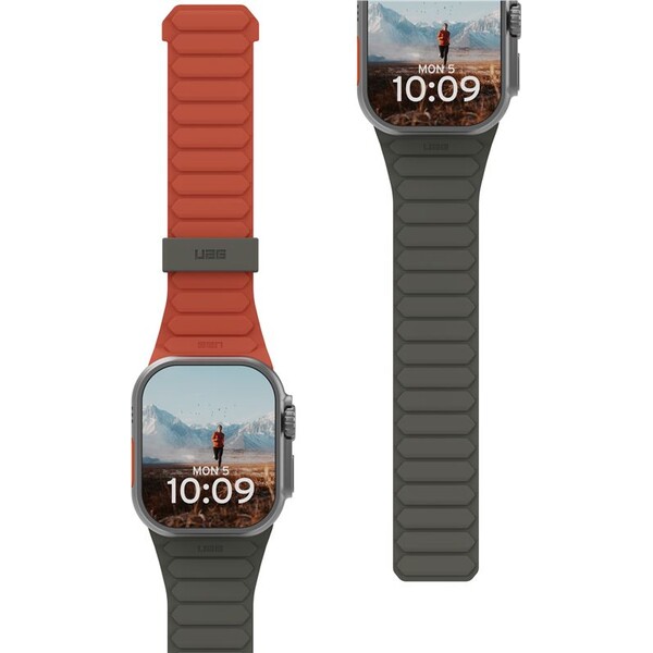 UAG-Pathfinder-reminek-Apple-Watch-49-46-45-44-42mm-olivovy-oranzovy