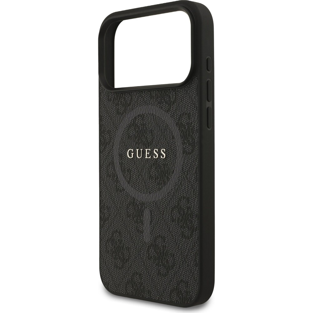 Guess-PU-Leather-4G-Colored-Ring-MagSafe-Zadni-Kryt-pro-iPhone-17-Pro-Max-cerny