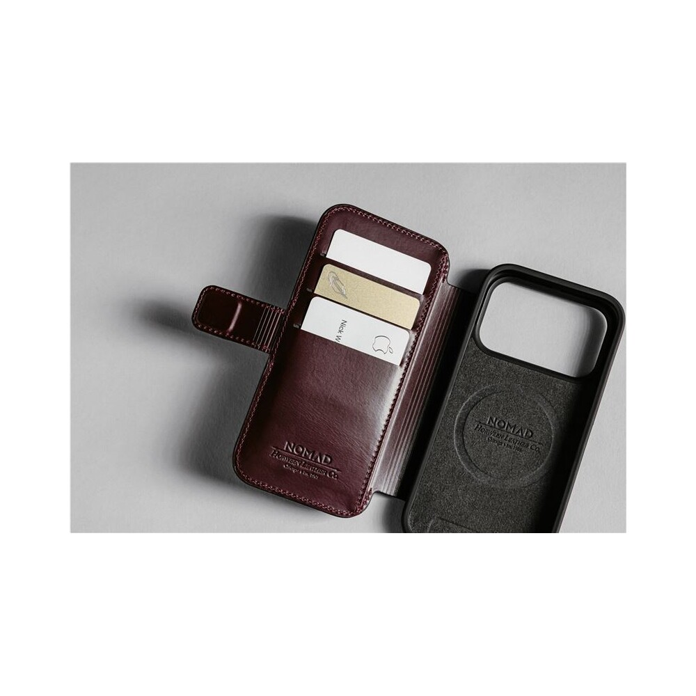 Nomad-Modern-Leather-Folio-Horween-MagSafe-kozene-pouzdro-iPhone-17-Pro-Max-Burgundy