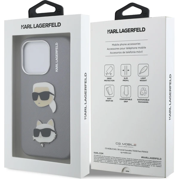 Karl-Lagerfeld-Grained-PU-K-CH-Heads-kryt-iPhone-15-Pro-sedy