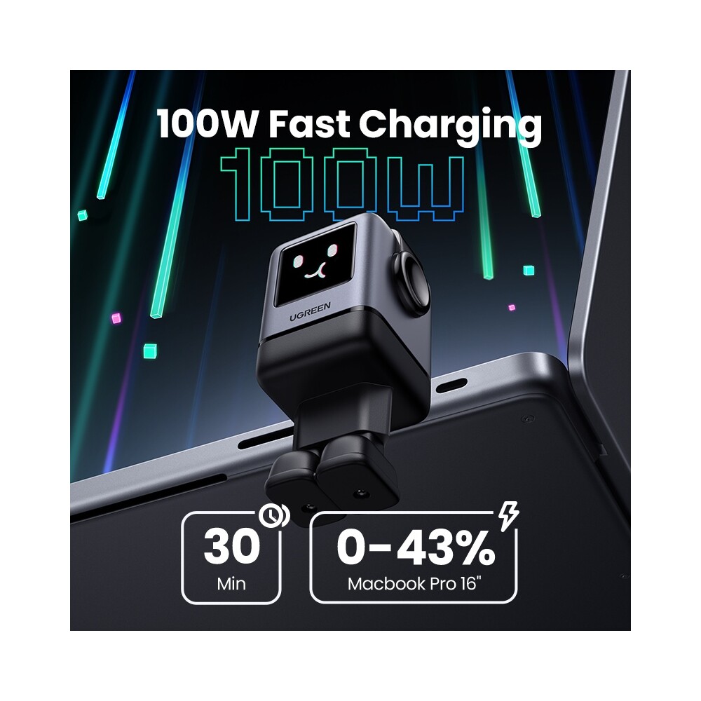 UGREEN-Uno-RG-100W-Robot-GaN-Fast-Charge-nabijecka-cerna