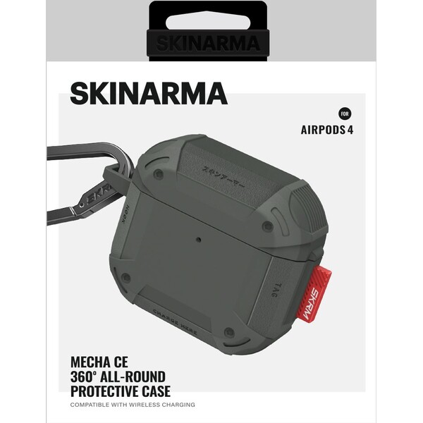 SKINARMA-Mecha-CE-pouzdro-pro-AirPods-4-olivove-zelene