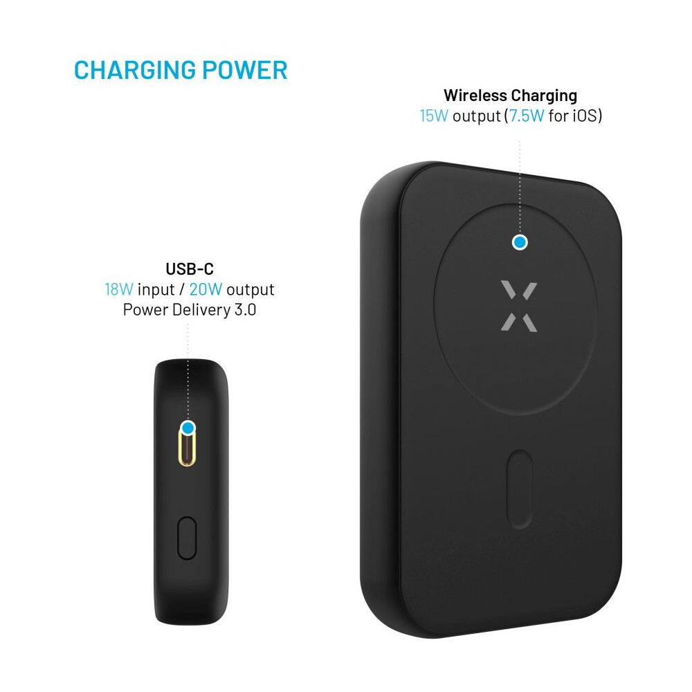 FIXED-MagZen-powerbanka-s-bezdratovym-nabijenim-a-Magsafe-10000-mAh-cerna