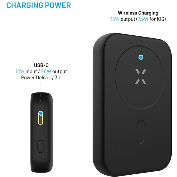 FIXED-MagZen-powerbanka-s-bezdratovym-nabijenim-a-Magsafe-10000-mAh-cerna