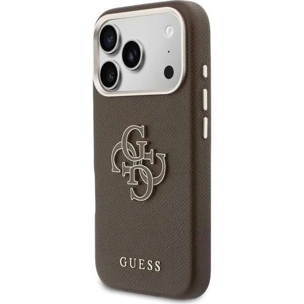 Guess-PU-Resin-Logo-kryt-iPhone-17-Pro-hnedy