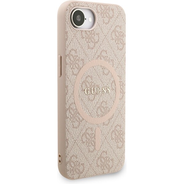 Guess-PU-Leather-4G-Colored-Ring-Strap-MagSafe-kryt-iPhone-17e-16e-ruzovy