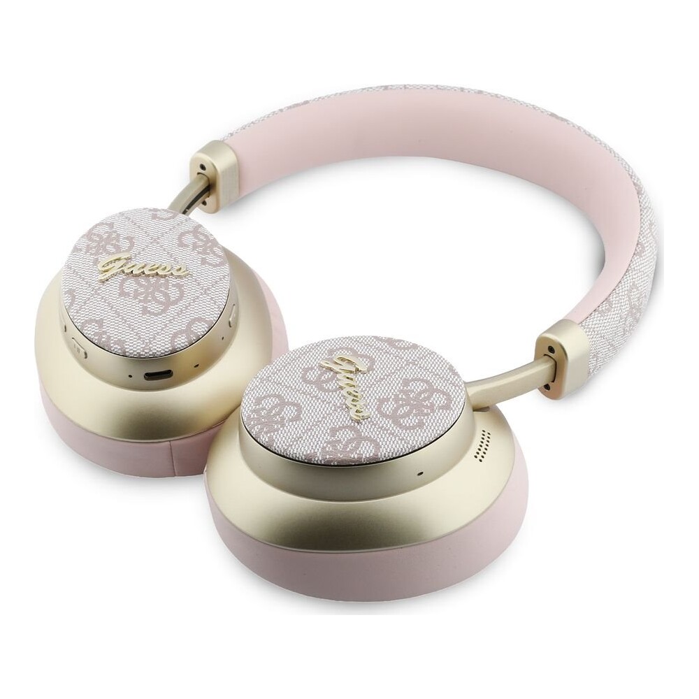 Guess-PU-4G-Gold-Script-Metal-Logo-ENC-bezdratova-sluchatka-ruzova