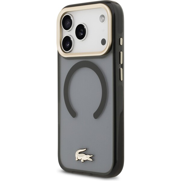 Lacoste-PC-TPU-Frosted-Finish-Gold-Logo-MagSafe-kryt-iPhone-17-Pro-cerny