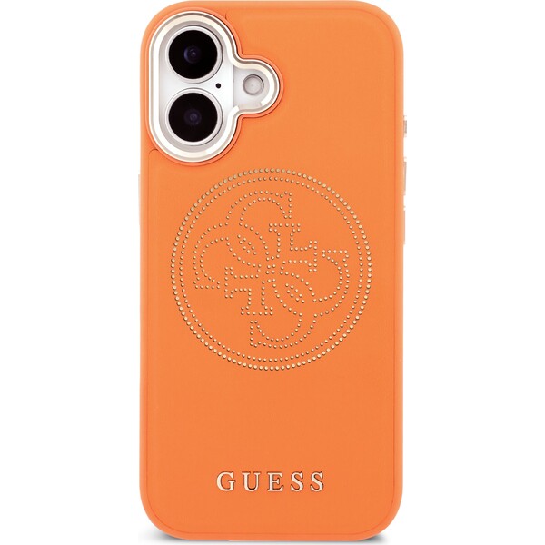 Guess-PU-Perforated-4G-Logo-MagSafe-kryt-iPhone-17-oranzovy