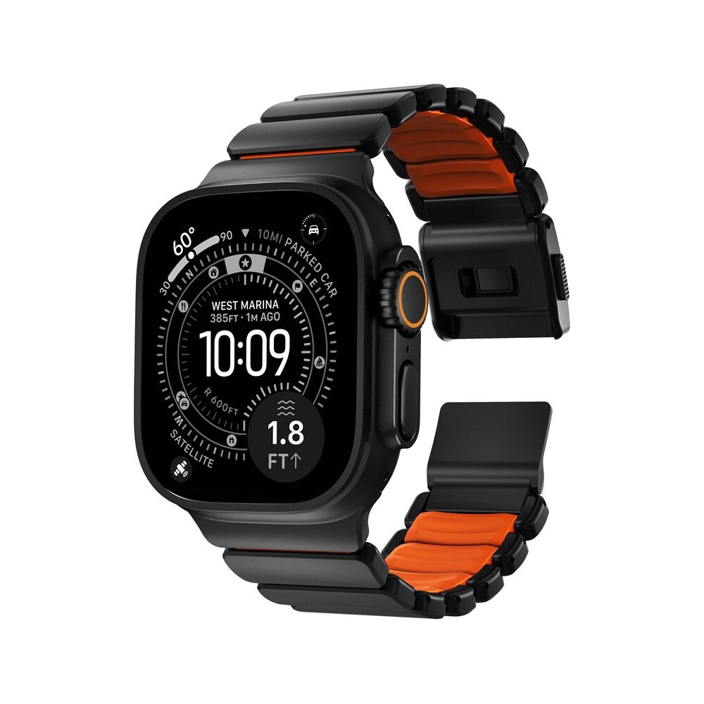 Nomad-Stratos-Band-FKM-reminek-Apple-Watch-45-46-49mm-Black-Titanium-Ultra-Orange