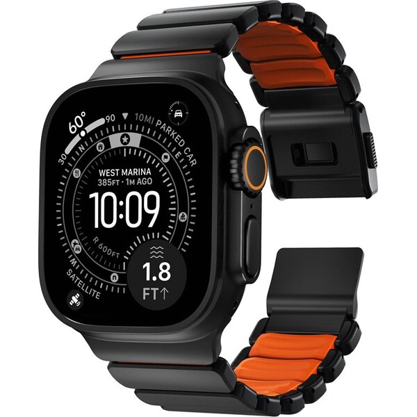 Nomad-Stratos-Band-FKM-reminek-Apple-Watch-45-46-49mm-Black-Titanium-Ultra-Orange
