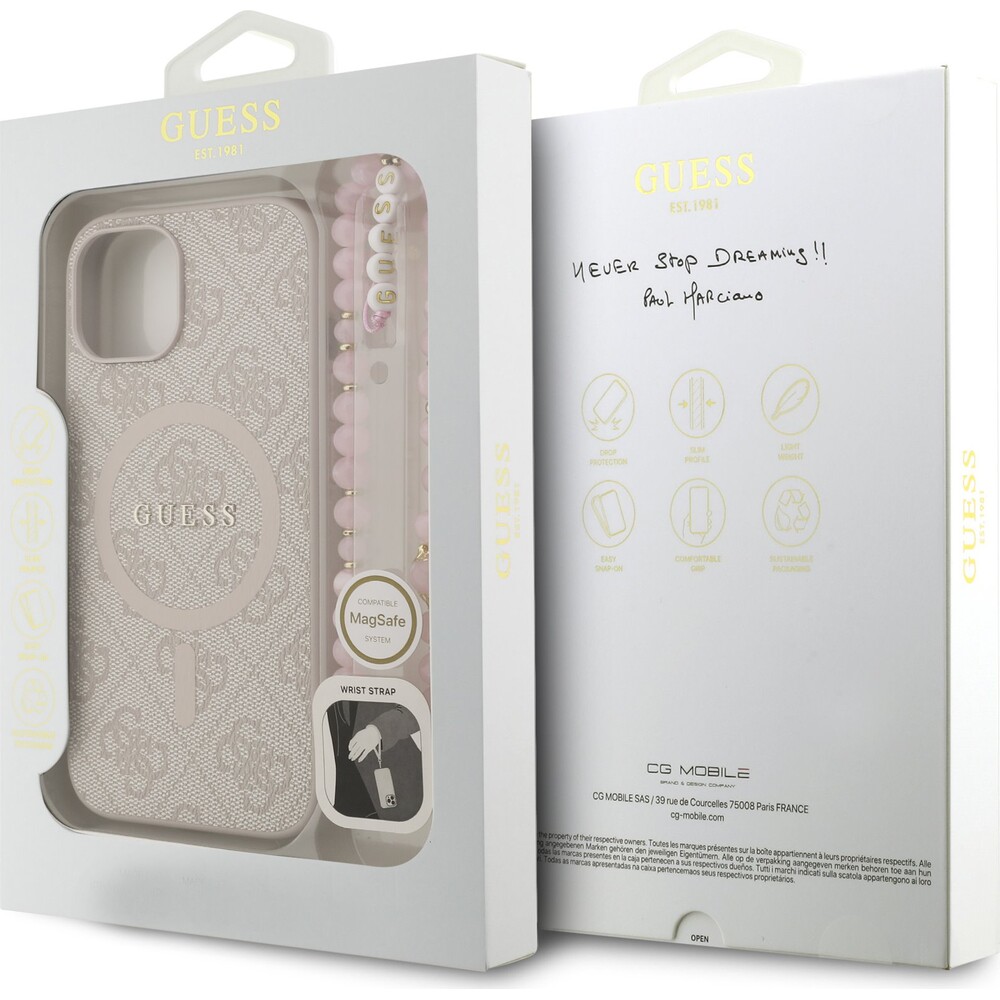 Guess-PU-Leather-4G-Colored-Ring-Strap-MagSafe-kryt-iPhone-15-ruzovy