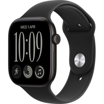 Apple Watch Series 12 Cellular (42mm) Černý hliník s černým sportovním řemínkem S/M