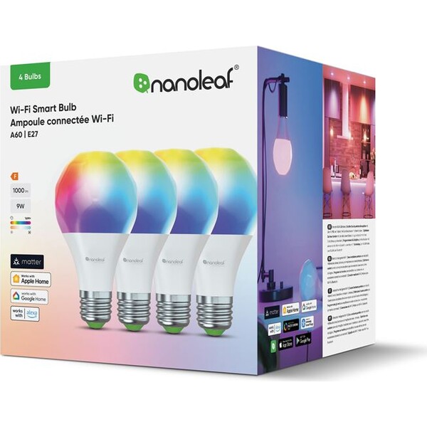 Nanoleaf-Matter-Wi-Fi-A19-Smart-E27-Bulb-chytra-zarovka-4-Pack