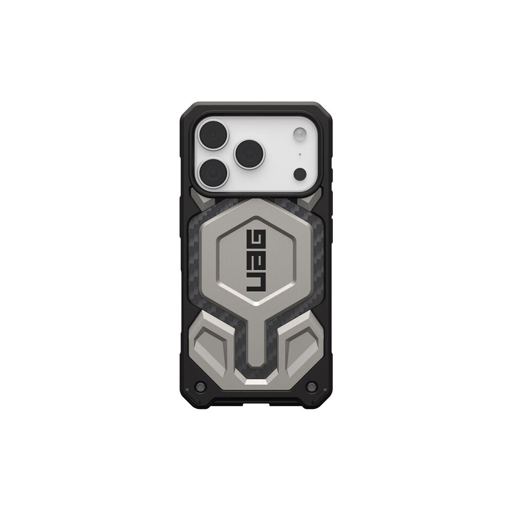 UAG-Monarch-Pro-MagSafe-Titanium-kryt-iPhone-17-Pro-stribrny