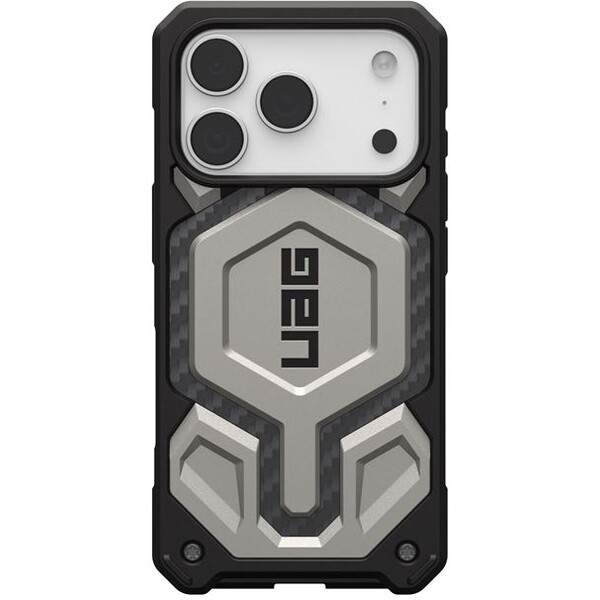 UAG-Monarch-Pro-MagSafe-Titanium-kryt-iPhone-17-Pro-stribrny