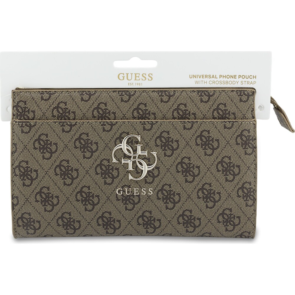Guess-PU-4G-Metal-Logo-kabelka-na-telefon-hneda